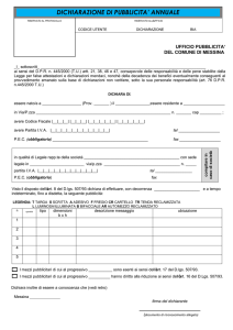 dichiarazione di pubblicita` annuale