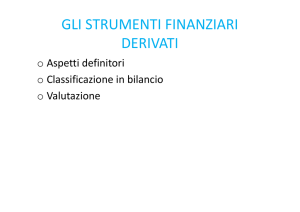 Gli strumenti finanziari derivati