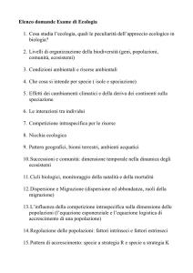 Lista domande esame di Ecologia
