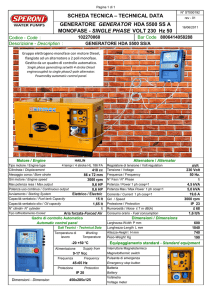TECHNICAL DATA GENERATORE GENERATOR HDA 5500 SS A