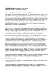 Il tema della vaghezza nella filosofia analitica contemporanea