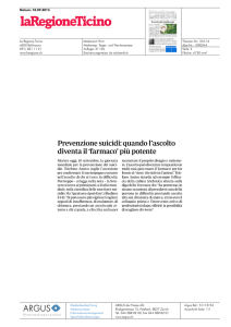 Prevenzione suicidi: quando l`ascolto diventa il `farmaco` più potente