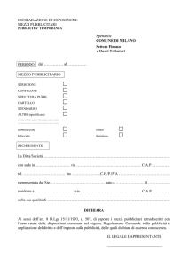 Page 1 DICHIARAZIONE DI ESPOSIZIONE MEZZI PUBBLICITARI