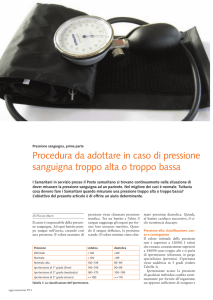 Procedura da adottare in caso di pressione sanguigna troppo alta o