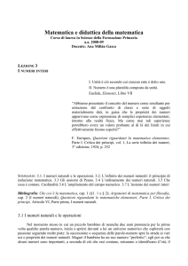 Matematica e didattica della matematica