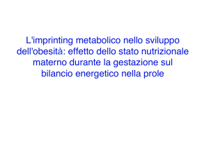 L`imprinting metabolico nello sviluppo dell`obesità: effetto dello stato