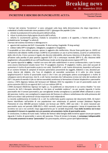 Incretine e rischio di pancreatite acuta