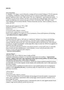 HEGEL Note biografiche N. Stuttgart 1770. Segue i corsi di filosofia