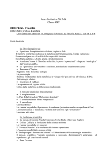PROGRAMMA SVOLTO DI FILOSOFIA