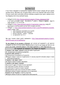 MATEMATICA I tuoi futuri insegnanti di