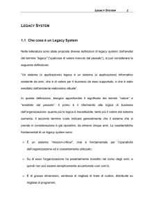 1.1 Che cosa è un Legacy System