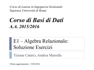Corso di Basi di Dati