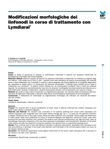 Modificazioni morfologiche dei linfonodi in corso di