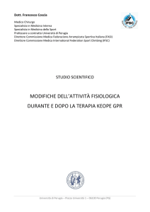 modifiche dell`attività fisiologica durante e dopo la terapia keope gpr