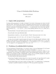 Cenni di Soddisfacibilit`a Booleana