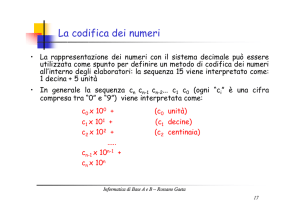 La codifica dei numeri - Dipartimento di Informatica