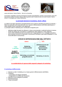 Le principali decisioni di marketing