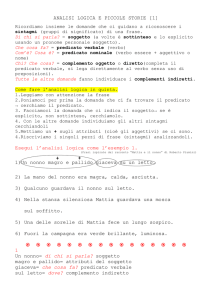 ANALISI LOGICA E PICCOLE STORIE [1] Esegui