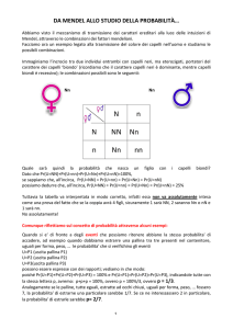 Da Mendel allo studio della probabilità…