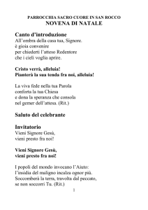 NOVENA DI NATALE Canto d`introduzione Saluto del celebrante