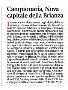 Campionaria, Nova capitale della Brianza