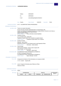 CURRICULUM VITAE DI ALESSANDRO MARZOLA INFORMAZIONI