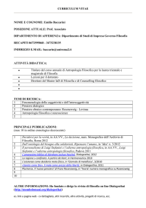 CURRICULUM VITAE NOME E COGNOME: Emilio Baccarini