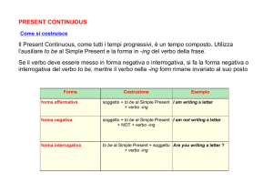 Present Continuous - Istituto Comprensivo “Anagni Primo”
