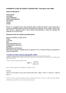 parametri clinici ed esami di laboratorio