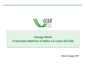 IL mercato elettrico in Italia e il ruolo del GSE, Sustainable Enegy