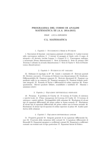 programma del corso di analisi matematica iii