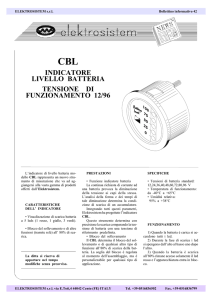 indicatore livello batteria tensione di funzionamento