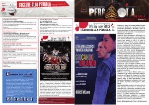 foglio di sala - TEATRO della PERGOLA