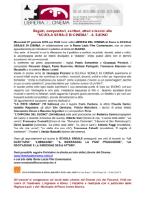 Registi, compositori, scrittori, attori e tecnici alla “SCUOLA SERALE