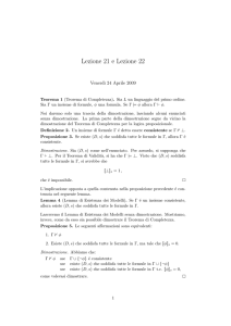 Lezione 21 e Lezione 22