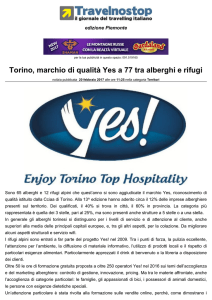 Torino, marchio di qualità Yes a 77 tra alberghi e rifugi