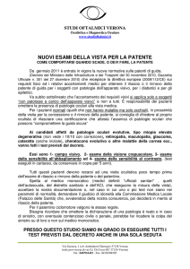 NUOVI ESAMI DELLA VISTA PER LA PATENTE
