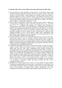 Il cammino della Chiesa italiana nella Pastorale della Salute