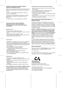 Il titolare di questa tessera soffre di autismo
