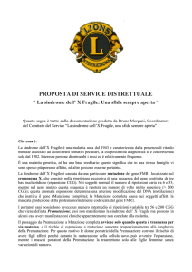 La sindrome dell`X Fragile: Una sfida sempre aperta