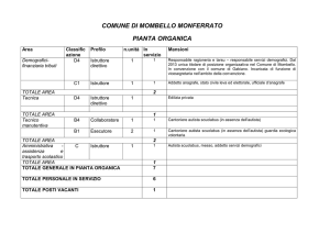 COMUNE DI MOMBELLO MONFERRATO PIANTA ORGANICA
