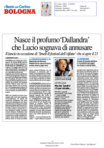Nasceil profumo Dallandra` che Lucio sognava di annusare