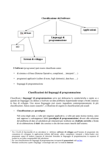 Classificazioni dei linguaggi di programmazione