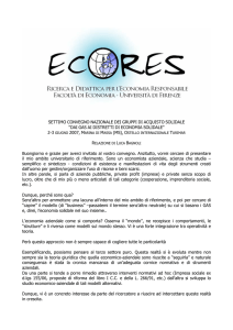 DAI GAS AI DISTRETTI DI ECONOMIA SOLIDALE