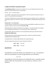 La logica dei predicati- proposizioni aperte insieme di verità di p(x