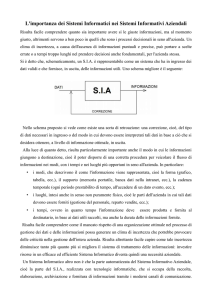 I Sistemi Informatici nei SIA