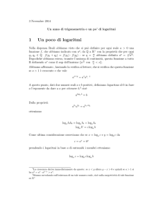 1 Un poco di logaritmi