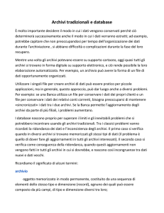 Archivi tradizionali e database