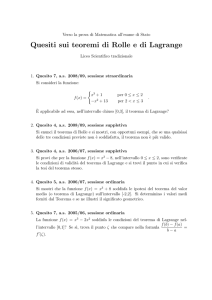 Quesiti sui teoremi di Rolle e di Lagrange