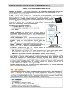 L`unità centrale di elaborazione (CPU)